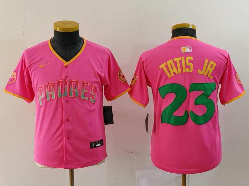 Youth San Diego Padres #23 Fernando Tatis Jr Pink Fashion Baseball Jersey->mlb youth jerseys->MLB Jersey
